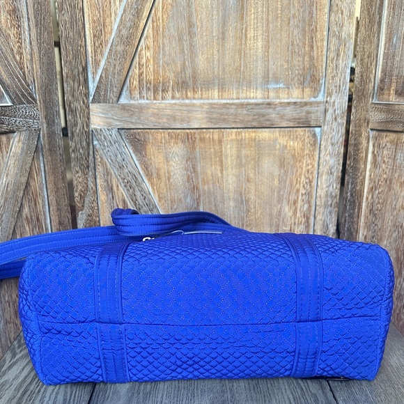 Vera Bradley Midnight Blue Large Textured Quilted Shoulder Handbag Travel Tote - Picture 7 of 16